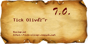 Tick Olivér névjegykártya