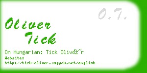 oliver tick business card